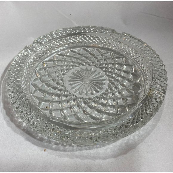 1960s XL Heavy Starburst Glass Ashtray